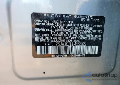 2017 Subaru Forester 2.5I Limited z USA, uszkodzony, nr VIN JF2SJAJC2HH459565